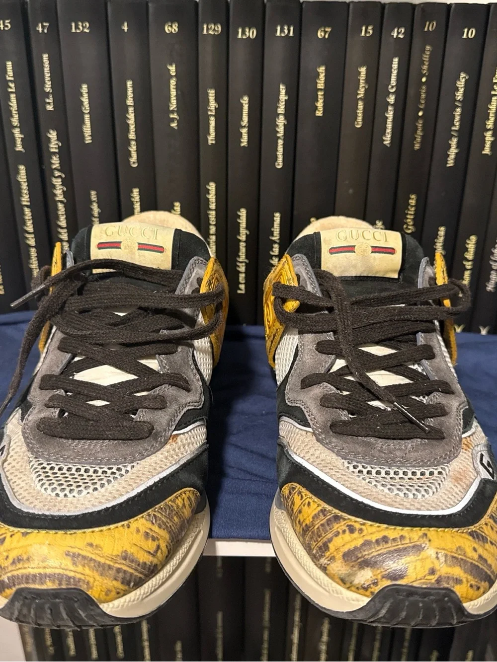 Men’s Gucci Ultrapace sneakers in yellow tejus printed colorway
